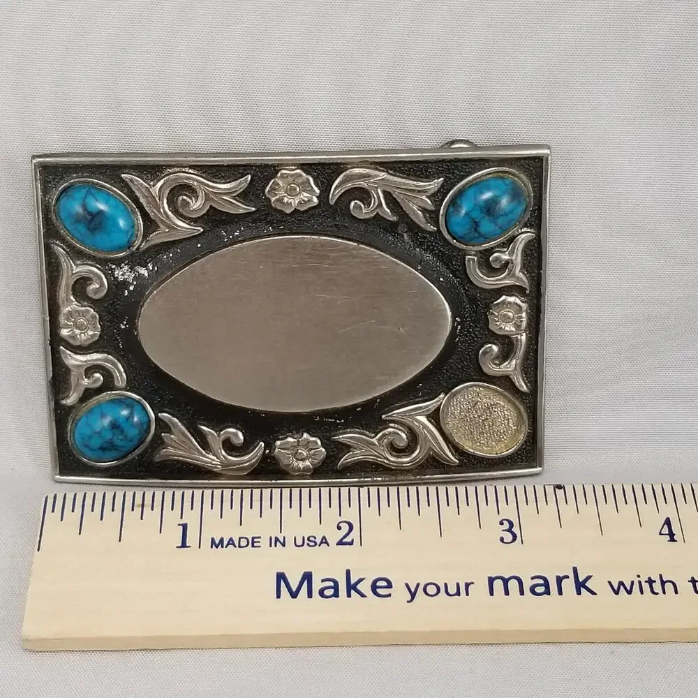 Vintage Belt Buckle Women's Western Filigree Blue‎ Turquoise Small Pieces